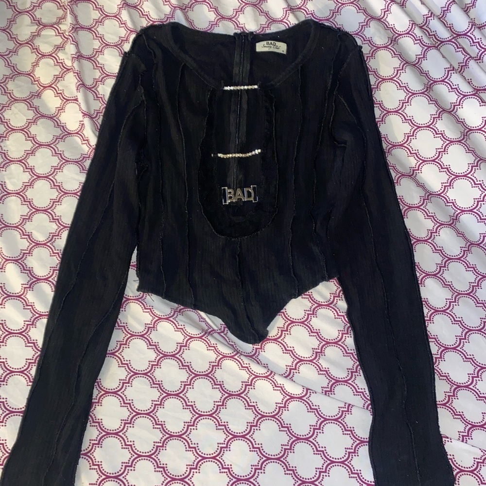 Bad Society Club Ribbed Crop top -Black